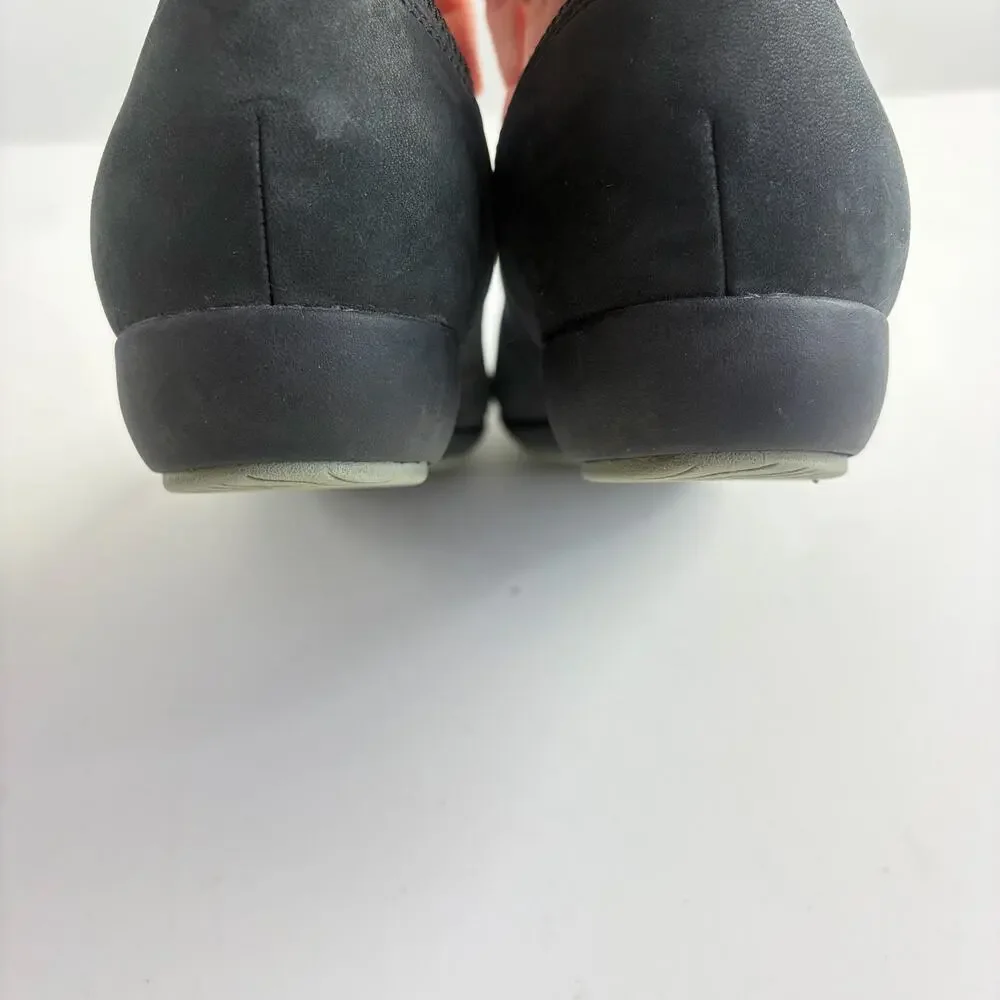 Dansko Kristen Black Comfort Wedge Round Toe Ballet Flats Water Resistant Sz 40
